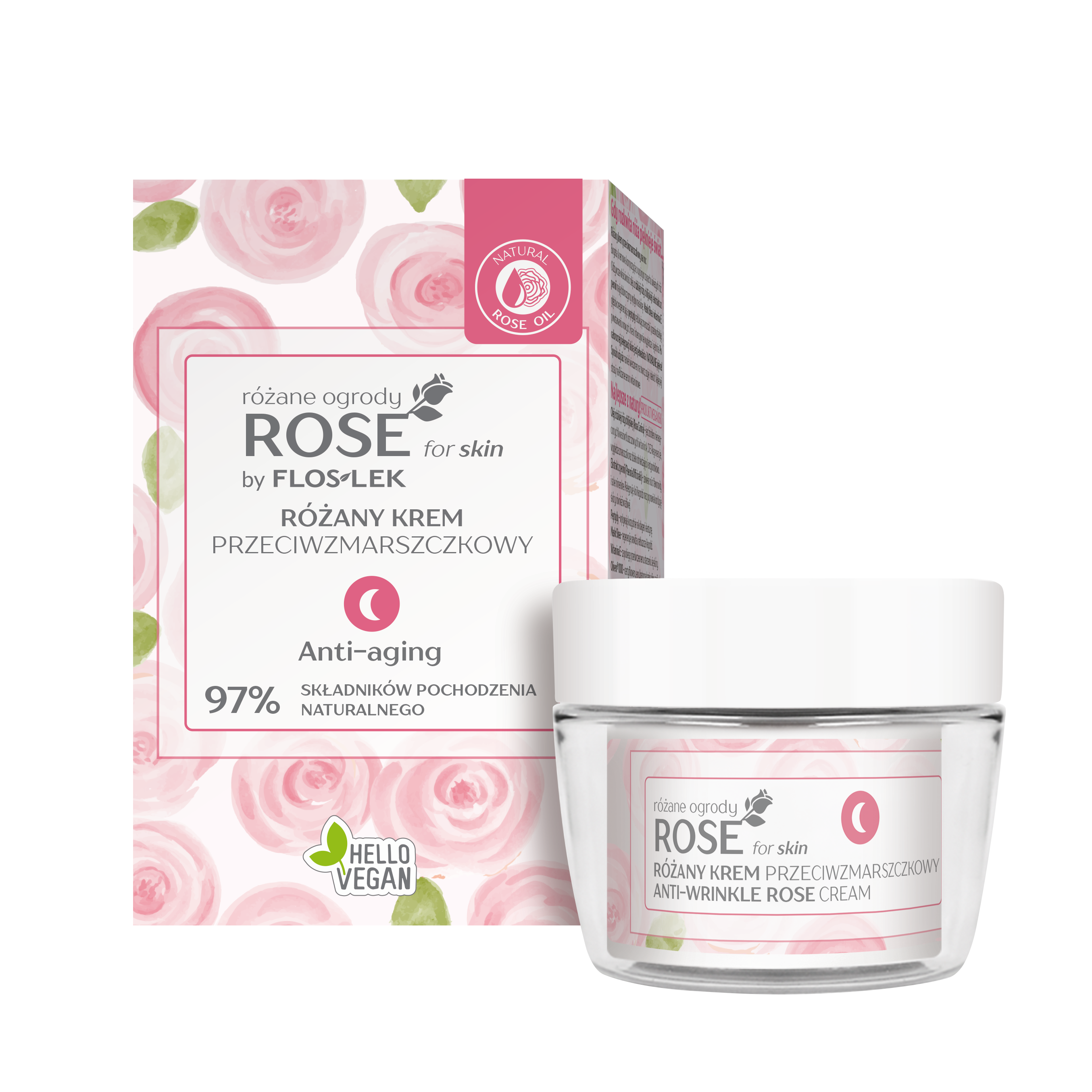 ROSE for skin różane ogrody® | RÓŻANY KREM PRZECIWZMARSZCZKOWY NA NOC
