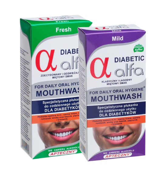 α alfa DIABETIC | Specjalistyczna płukanka do codziennego użytku DLA DIABETYKÓW 