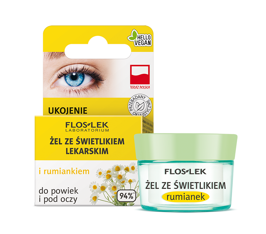 ŻEL ZE ŚWIETLIKIEM LEKARSKIM i rumiankiem do powiek i pod oczy