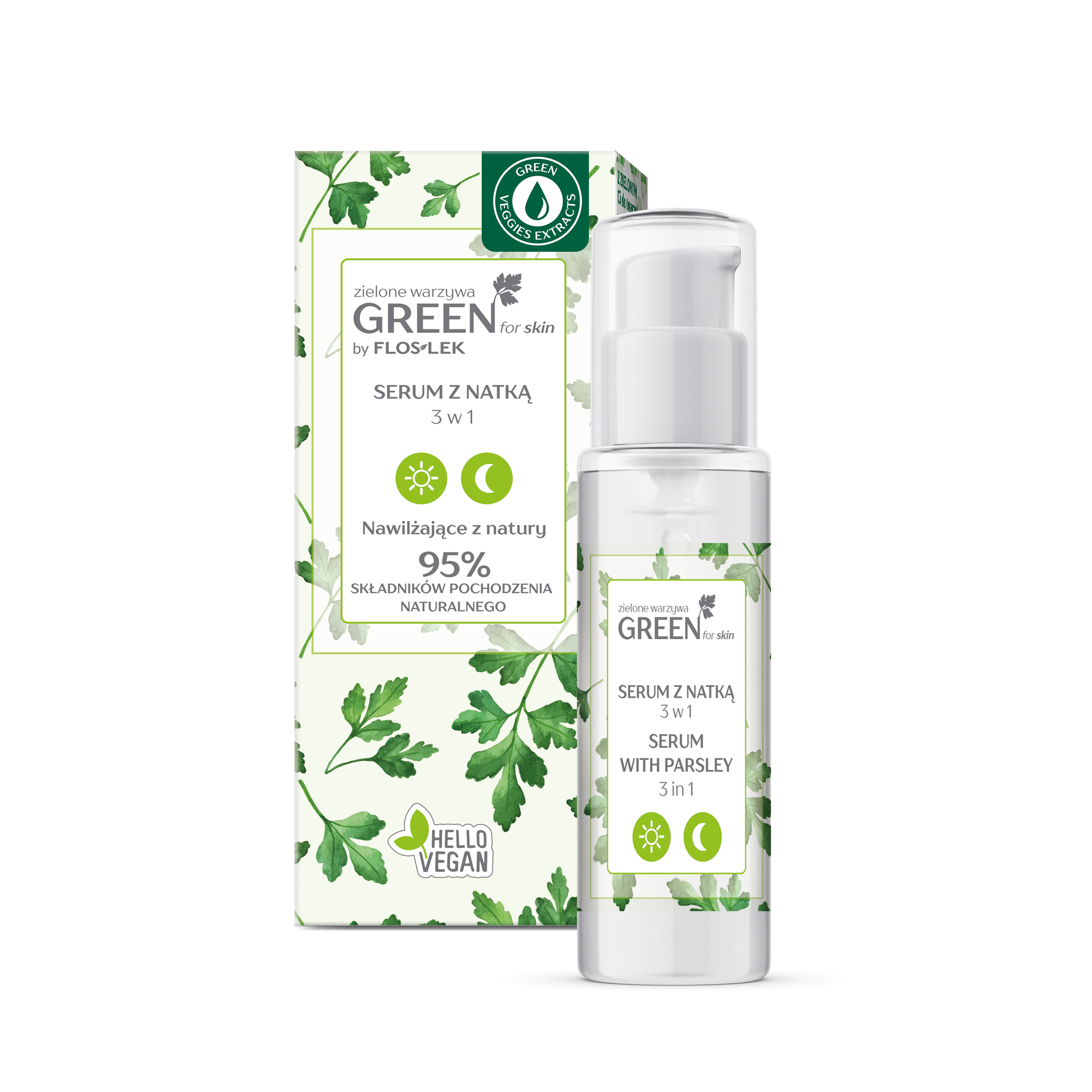 zielone warzywa GREEN for skin® | SERUM Z NATKĄ 3 w 1