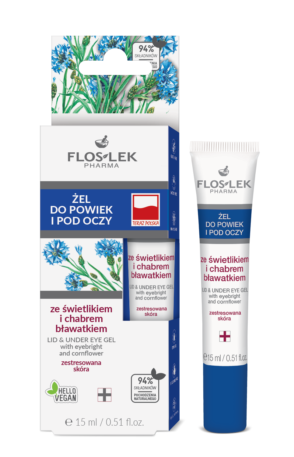 ŻEL DO POWIEK I POD OCZY ze świetlikiem i chabrem bławatkiem