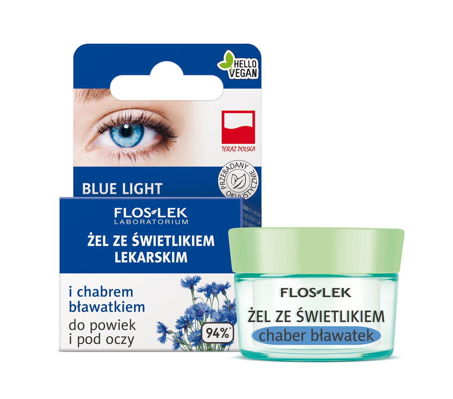 ŻEL ZE ŚWIETLIKIEM LEKARSKIM i chabrem bławatkiem do powiek i pod oczy