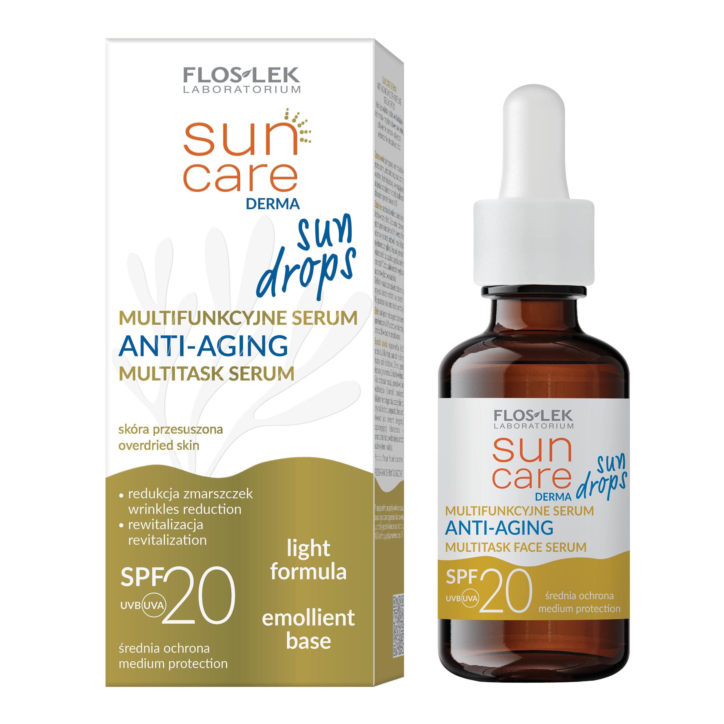 sun care DERMA | sun drops MULTIFUNKCYJNE SERUM ANTI-AGING SPF 20