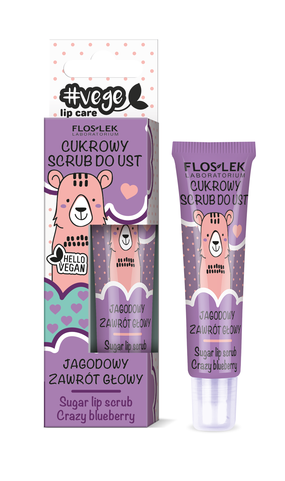 LIP CARE Vege | CUKROWY SCRUB DO UST JAGODOWY ZAWRÓT GŁOWY